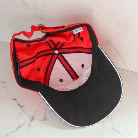 Ford Mustang Logo Red and Black Adjustable Baseball Hat - Picture 5 of 6
